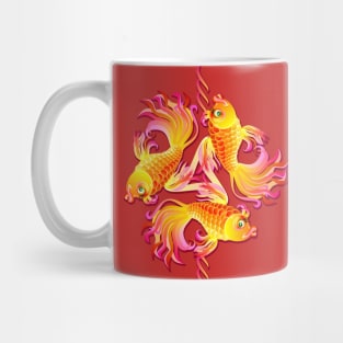 Three fishes playing Mug